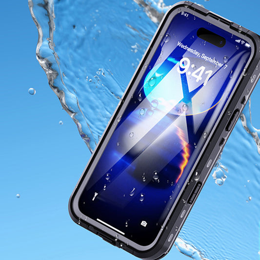 Waterproof hoesje voor Apple iPhone 16 Pro, ShellBox, Zwart
