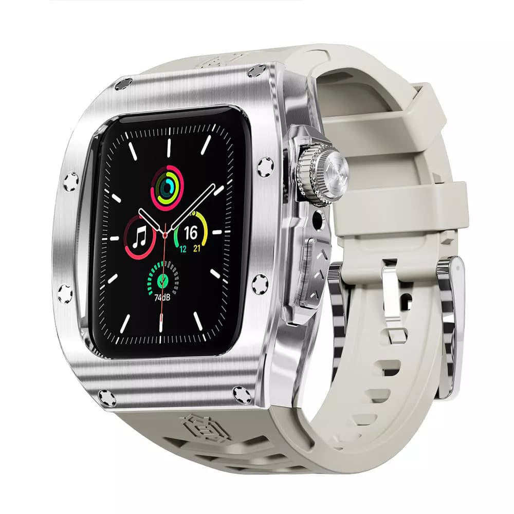Coque étanche ShellBox pour Apple Watch série 45mm, Argentée
