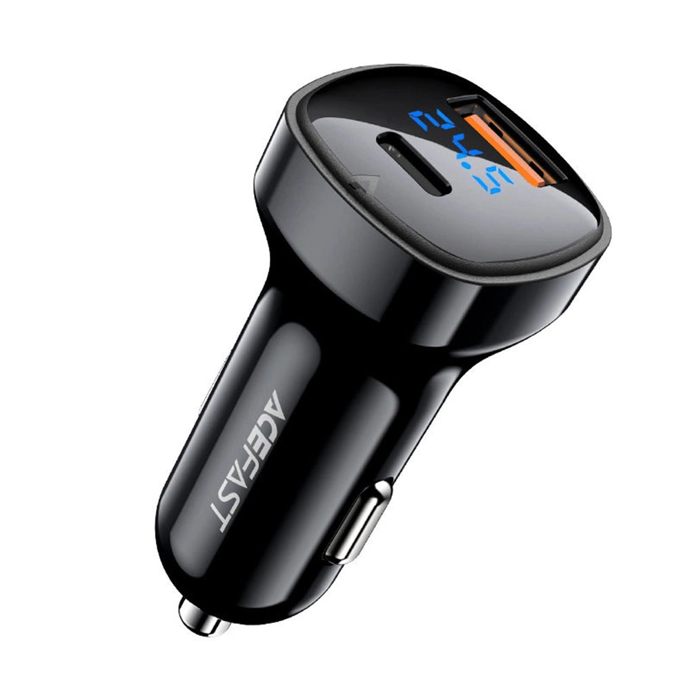 Auto-Ladegerät Acefast B4, 66W, 3A, 1 x USB-A - 1 x USB-C, Schwarz