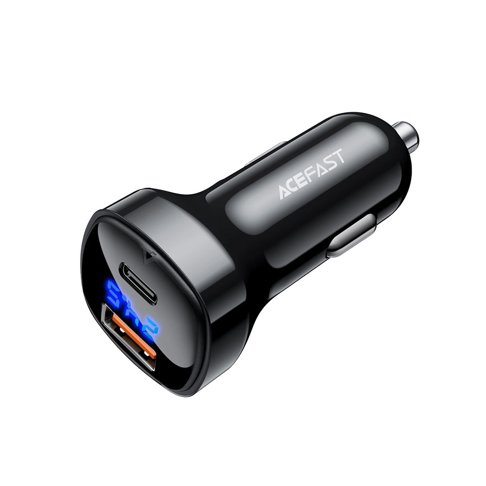 Auto-Ladegerät Acefast B4, 66W, 3A, 1 x USB-A - 1 x USB-C, Schwarz