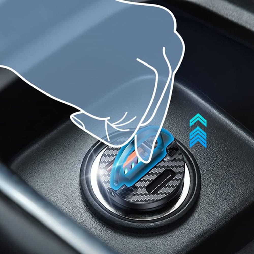 Chargeur de voiture Ainope, 30W, 5A, 1 x USB-A - 1 x USB-C, Noir