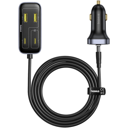 Chargeur Auto Baseus BackseatPal L1, 110W, 3A, 3 x USB-A - 3 x USB-C, Noir C00081100121-00
