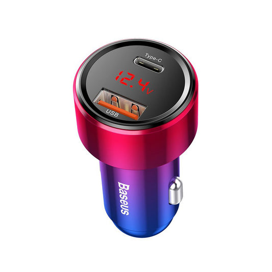 Chargeur de voiture Baseus Magic Display Series, 45W, 5A, 1 x USB-A - 1 x USB-C, Multicolore CCMLC20C-09
