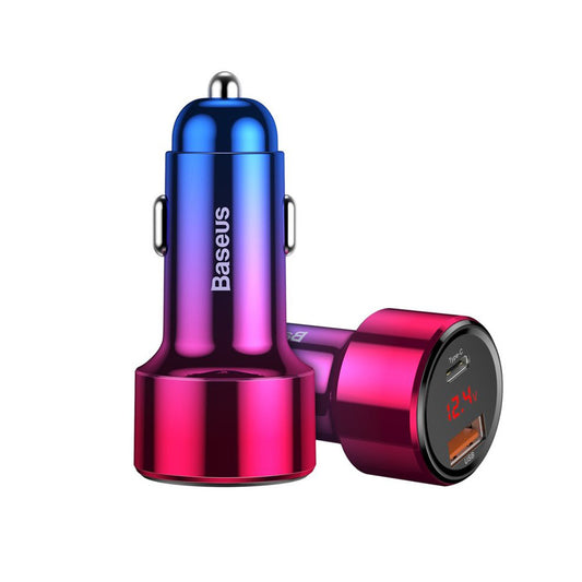 Chargeur de voiture Baseus Magic Display Series, 45W, 5A, 1 x USB-A - 1 x USB-C, Multicolore CCMLC20C-09