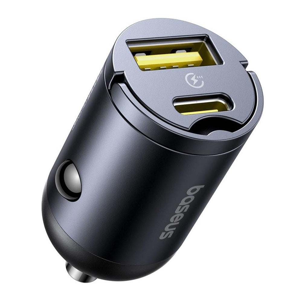 Baseus Tiny Star Car Charger, 30W, 3A, 1 x USB-A - 1 x USB-C, Black C00035001121-02