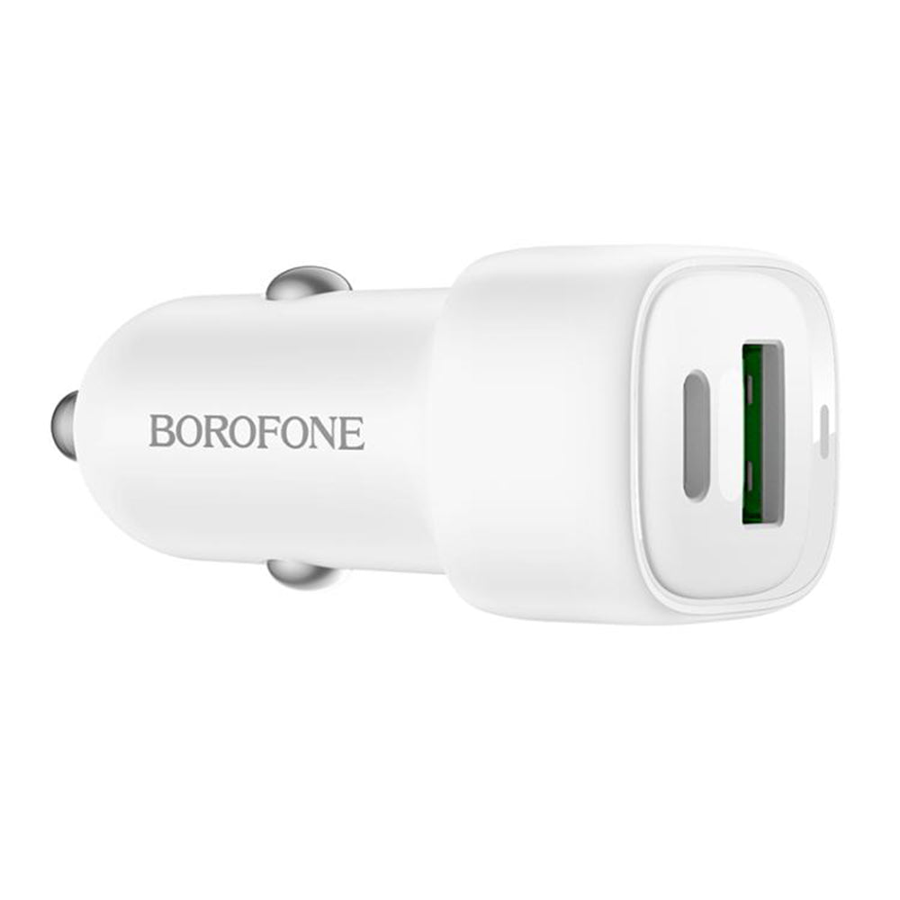 Auto-oplader Borofone BZ34B Cloud, 20W, 3A, 1 x USB-A - 1 x USB-C, Wit