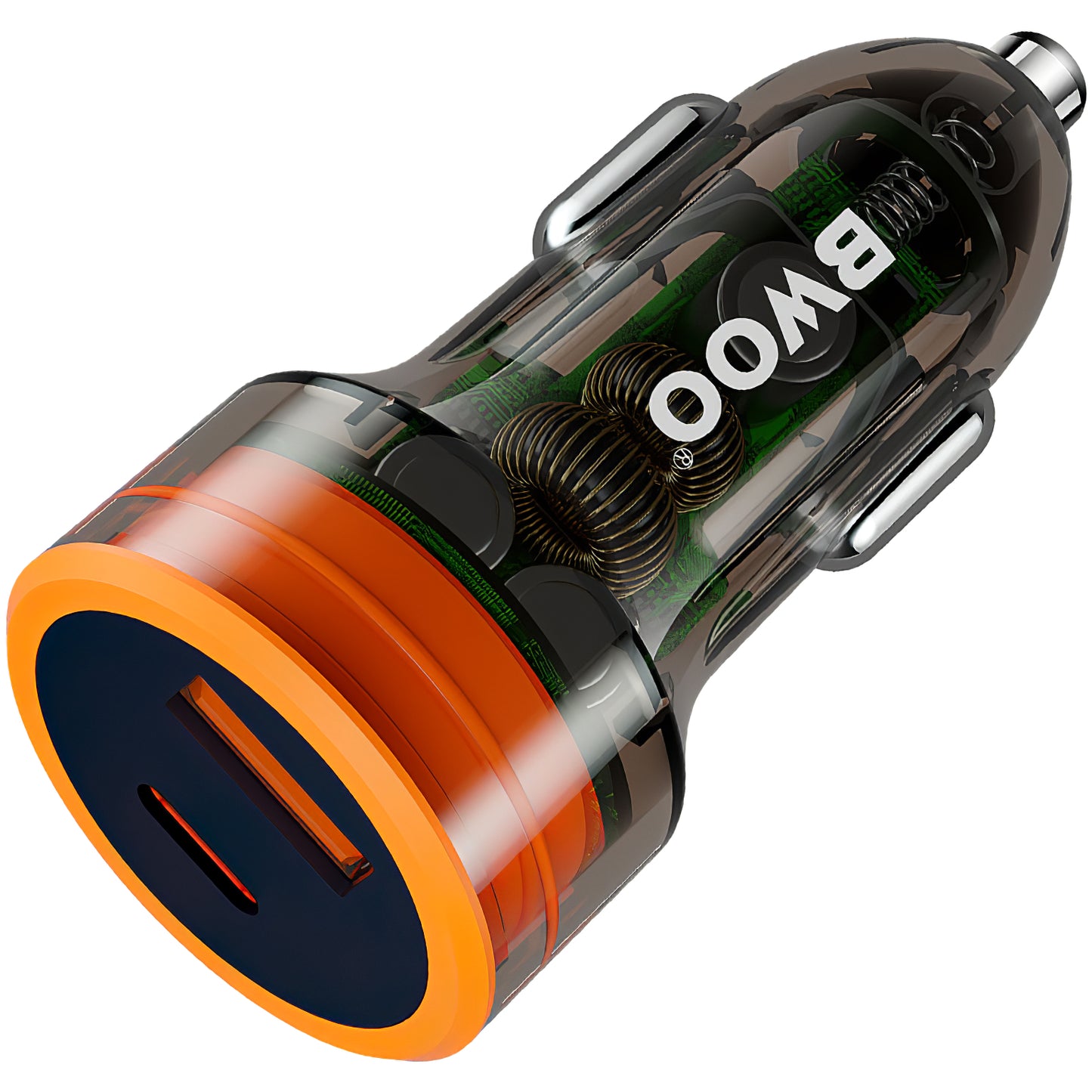Autoladegerät BWOO BO-CC85, 38W, 3A, 1 x USB-A - 1 x USB-C, Schwarz