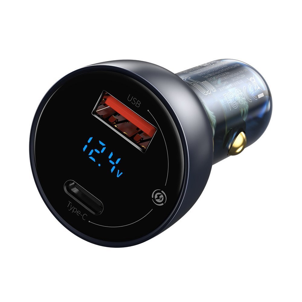 Baseus Digital Display KFZ-Ladegerät 65W | USB-A & USB-C | Schwarz