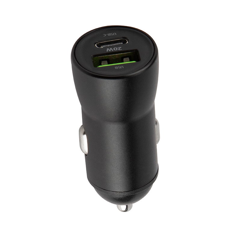 Autolader met Lightning Kabel MaXlife MXCC-04, 20W, 3A, 1 x USB-A - 1 x USB-C, Zwart