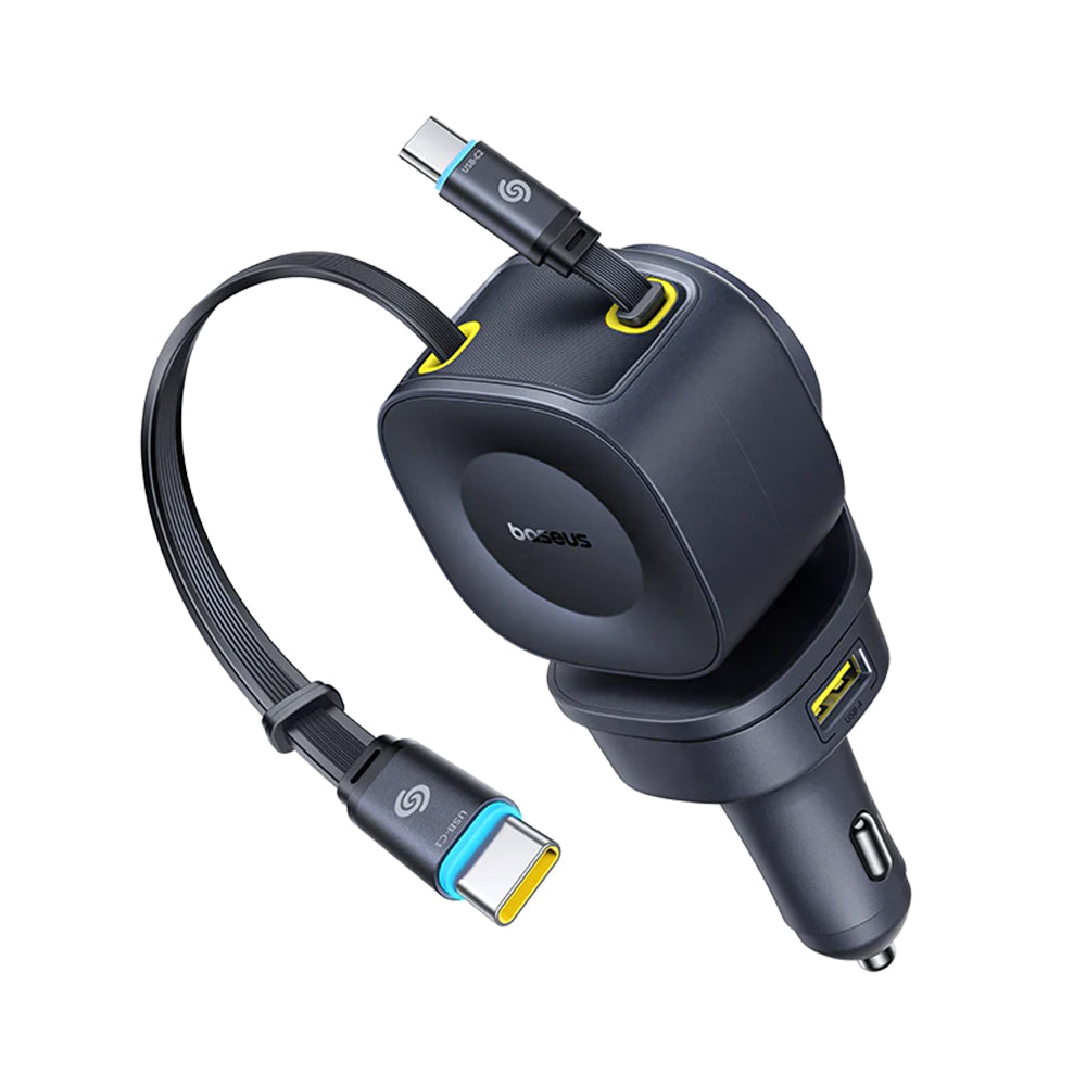 Chargeur de voiture avec câble USB-C Baseus PrimeTrip VR2 Max, 163W, 3A, 1 x USB-A - 1 x USB-C, Noir P10162701313-00