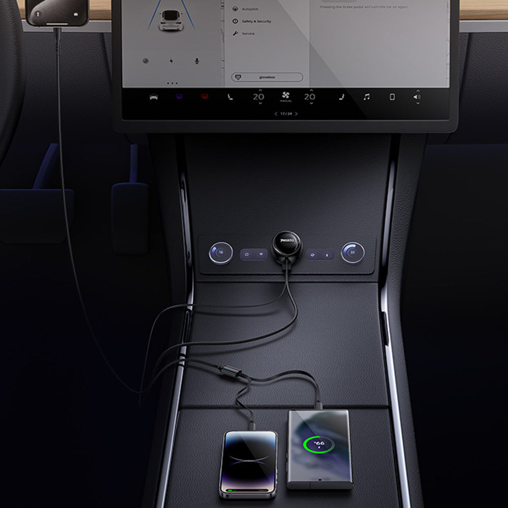 Autolader met USB-C / Lightning-kabel Yesido Y61, 53W, 3A, 1 x USB-A, Zwart