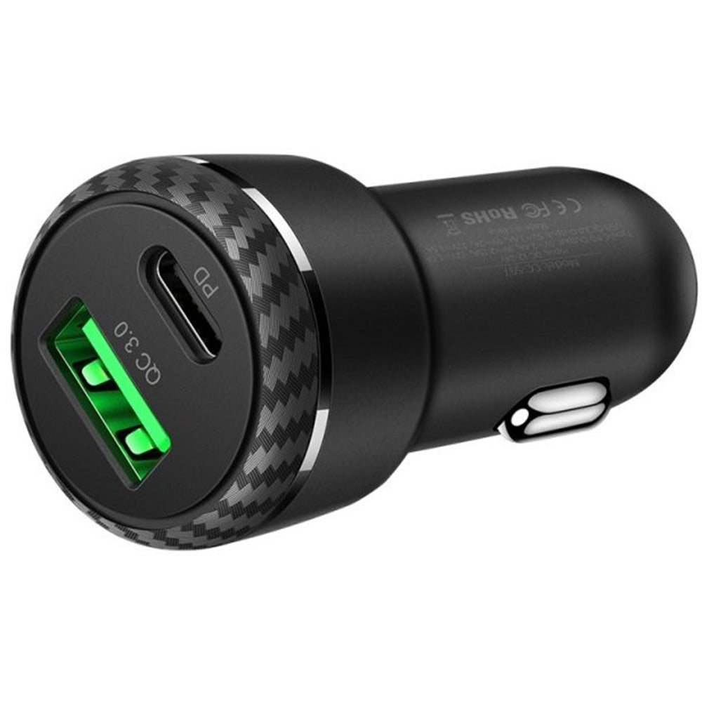 Chargeur de voiture McDodo CC-5970, 38W, 3A, 1 x USB-A - 1 x USB-C, Noir