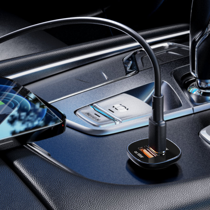 Auto-oplader Acefast B1, 38W, 3A, 1 x USB-A - 1 x USB-C, Zwart