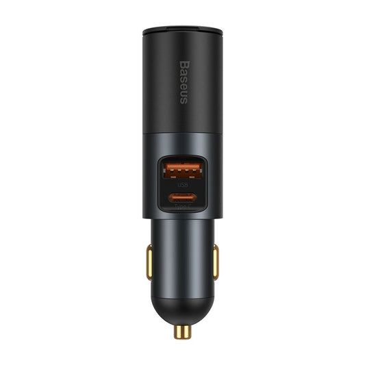 Autoladegerät Baseus Share Together, 120W, 3A, 1 x Zigarettenanzünderverlängerung - 1 x USB-A - 1 x USB-C, Grau CCBT-C0G CCBT-C0G