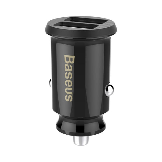 Autolader Baseus Grain, 10W, 2.4A, 2 x USB-A, Zwart CCALL-ML01