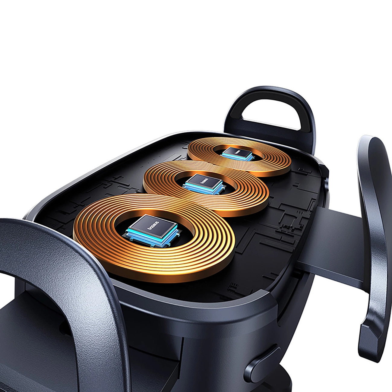 Baseus LightChaser Draadloze Auto Oplader, 15W, 1.67A, Zwart C40355901111-00