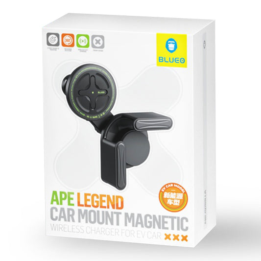 Chargeur Auto Sans Fil Blueo Ape Legend EV Car, 15W, 1.67A, Noir