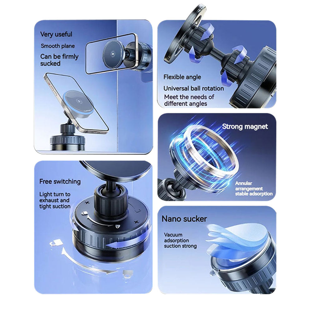 Draadloze Auto Oplader Techsuit HOLD253, 15W, 1.67A, Zwart
