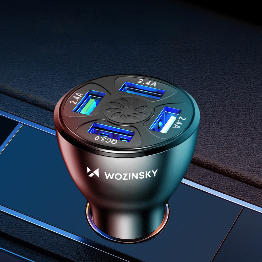 Autolader WZK WCCAW, 50W, 3A, 4 x USB-A, Wit