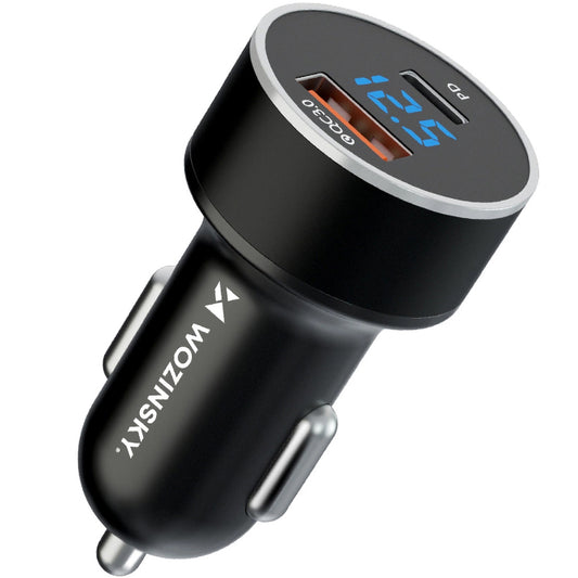 Chargeur de voiture WZK WDCCAC, 36W, 3A, 1 x USB-A - 1 x USB-C, noir