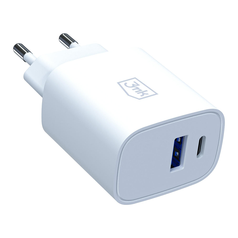 3MK FlowPower Netlader, 25W, 1 x USB-A - 1 x USB-C, Wit
