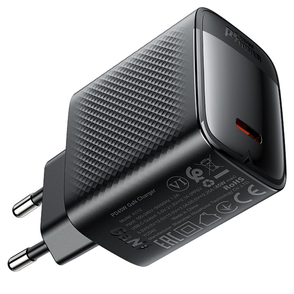 Chargeur réseau Acefast A112, 45W, 3A, 1 x USB-C, Noir