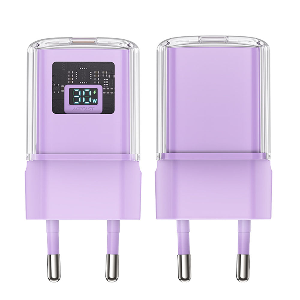 Acefast A53 Sparkling Display Netwerkoplader, 30W, 3A, 1 x USB-C, Paars