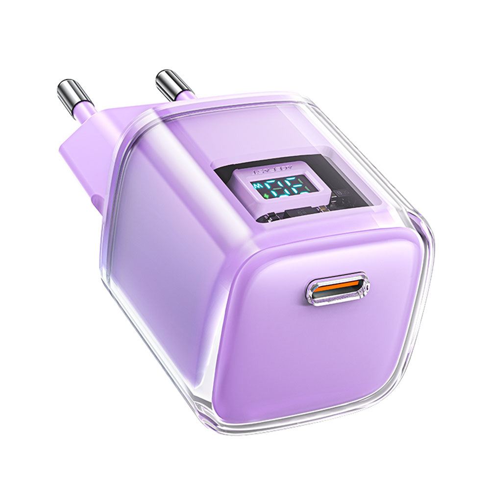 Acefast A53 Sparkling Display Netwerkoplader, 30W, 3A, 1 x USB-C, Paars