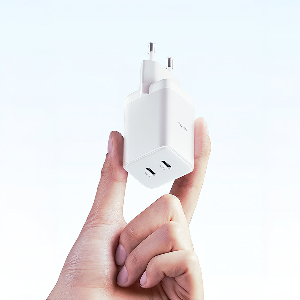 Allity Netwerkoplader. ATC-01-45WCC Fast, 45W, 3A, 2 x USB-C, Wit