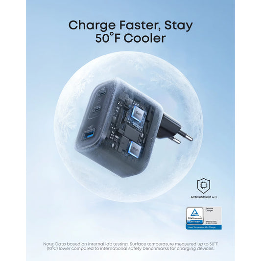 Chargeur Réseau Anker Nano, 70W, 3.5A, 1 x USB-A - 2 x USB-C, Noir A121AL11