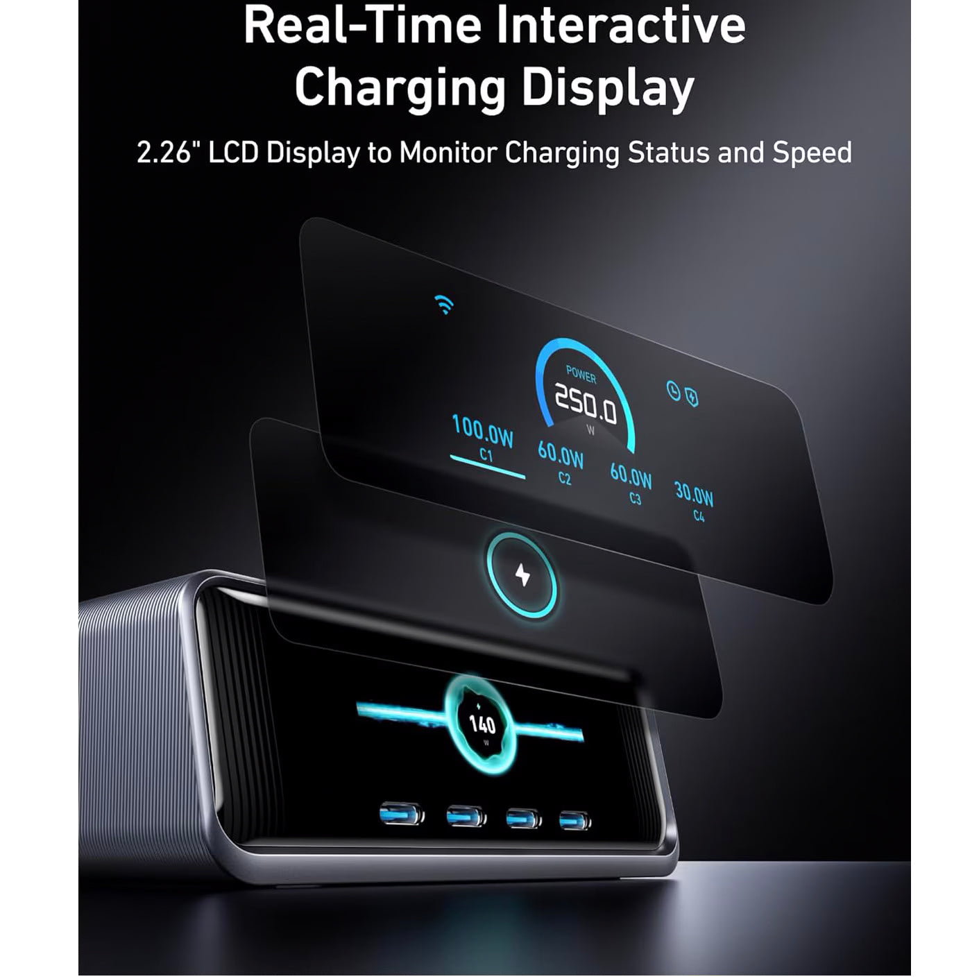 Netzwerk-Ladegerät Anker Prime, 250W, 2 x USB-A - 4 x USB-C, Schwarz A2345341