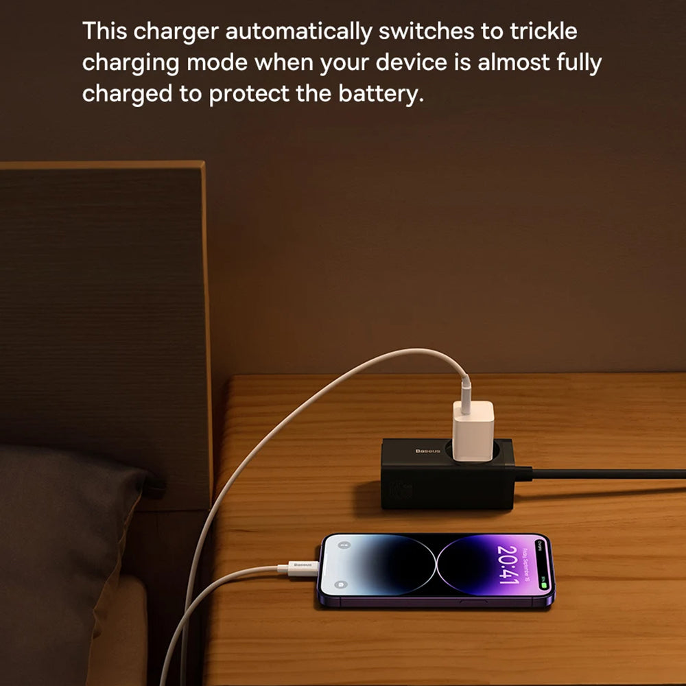 Chargeur Réseau Baseus GaN Mini 1C, 30W, 3A, 1 x USB-C, Bleu CCGN070603
