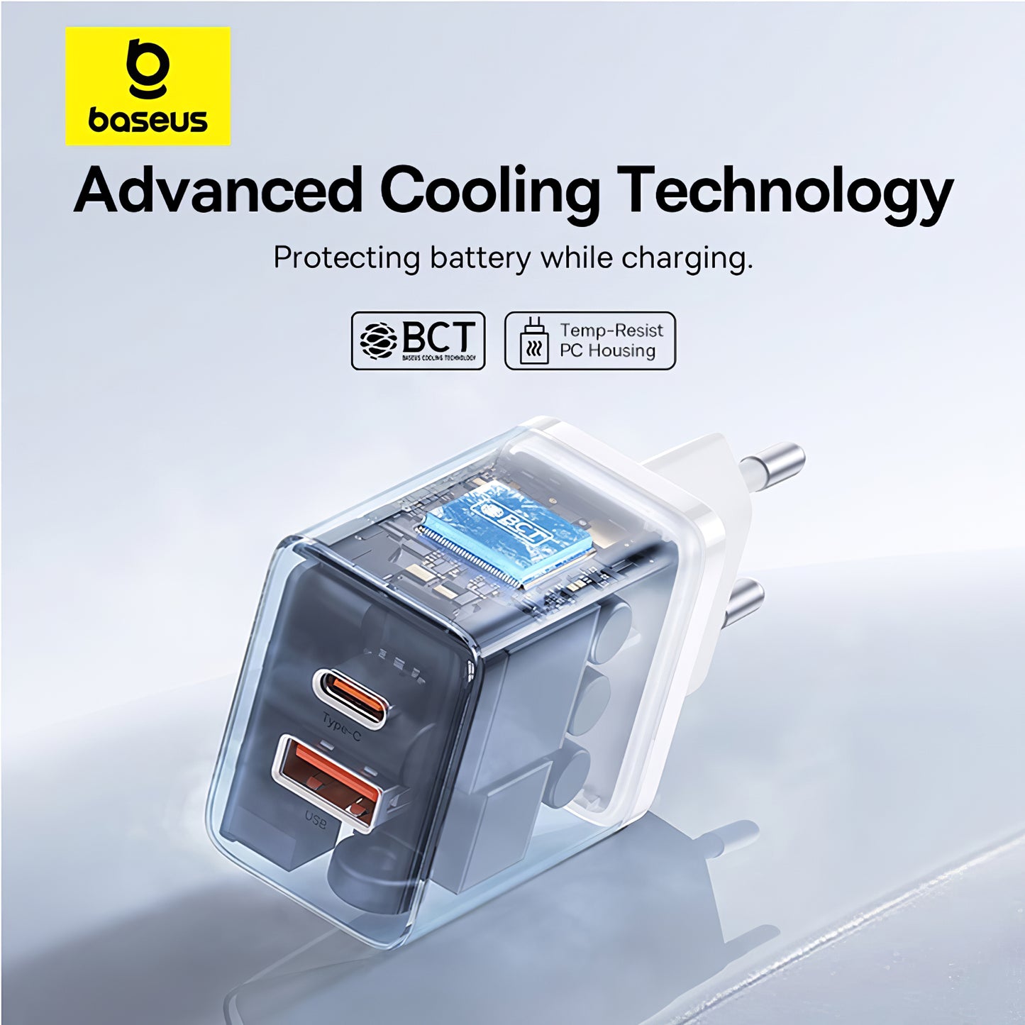 Netwerkoplader Baseus Cube, 30W, 2.4A, 1 x USB-A - 1 x USB-C, Wit P10111404213-00