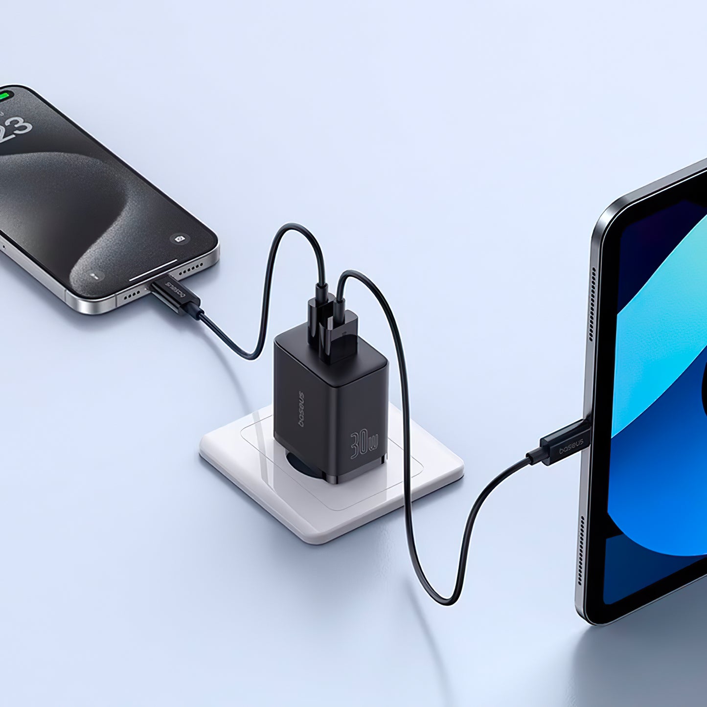 Netwerkoplader Baseus Cube, 30W, 2.4A, 1 x USB-A - 1 x USB-C, zwart P10111404113113-00