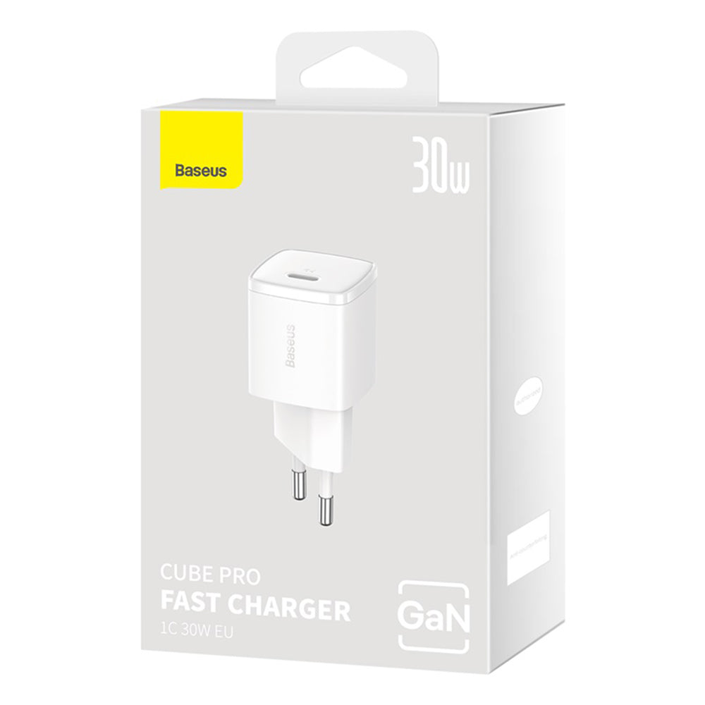 Baseus Cube Pro Netzladegerät, 30W, 3A, 1 x USB-C, Weiß CCXF000302
