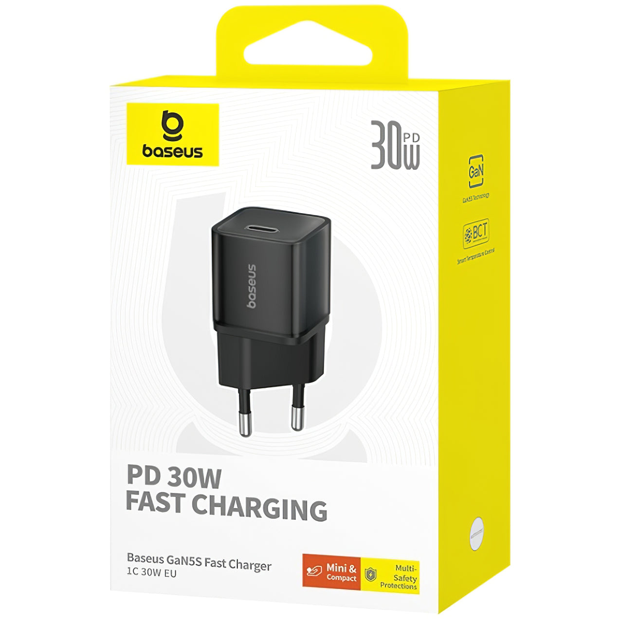 Baseus Chargeur réseau GaN5S, 30W, 3A, 1 x USB-C, Noir P10162504113-00