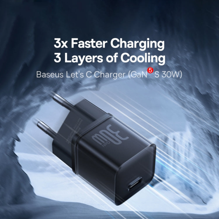 Baseus Chargeur réseau GaN5S, 30W, 3A, 1 x USB-C, Noir P10162504113-00