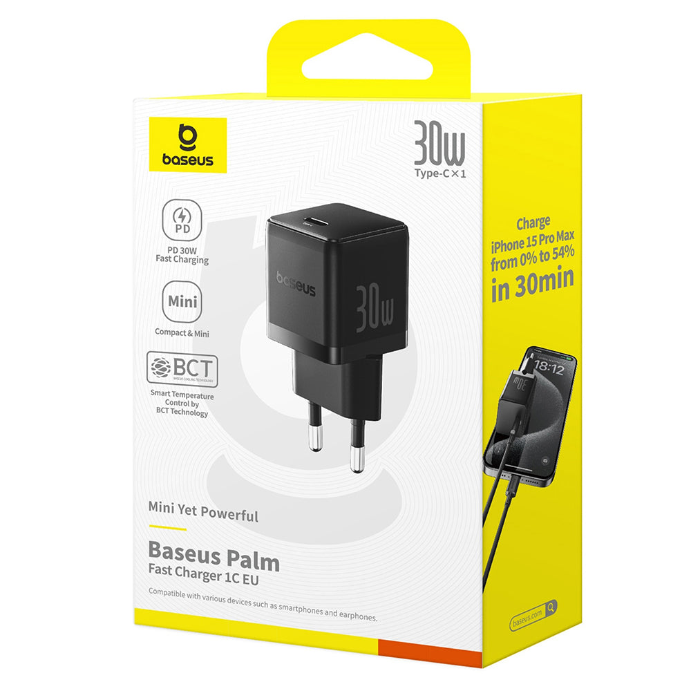 Baseus Palm Netzladegerät, 30W, 3A, 1 x USB-C, Schwarz P10111605113-00