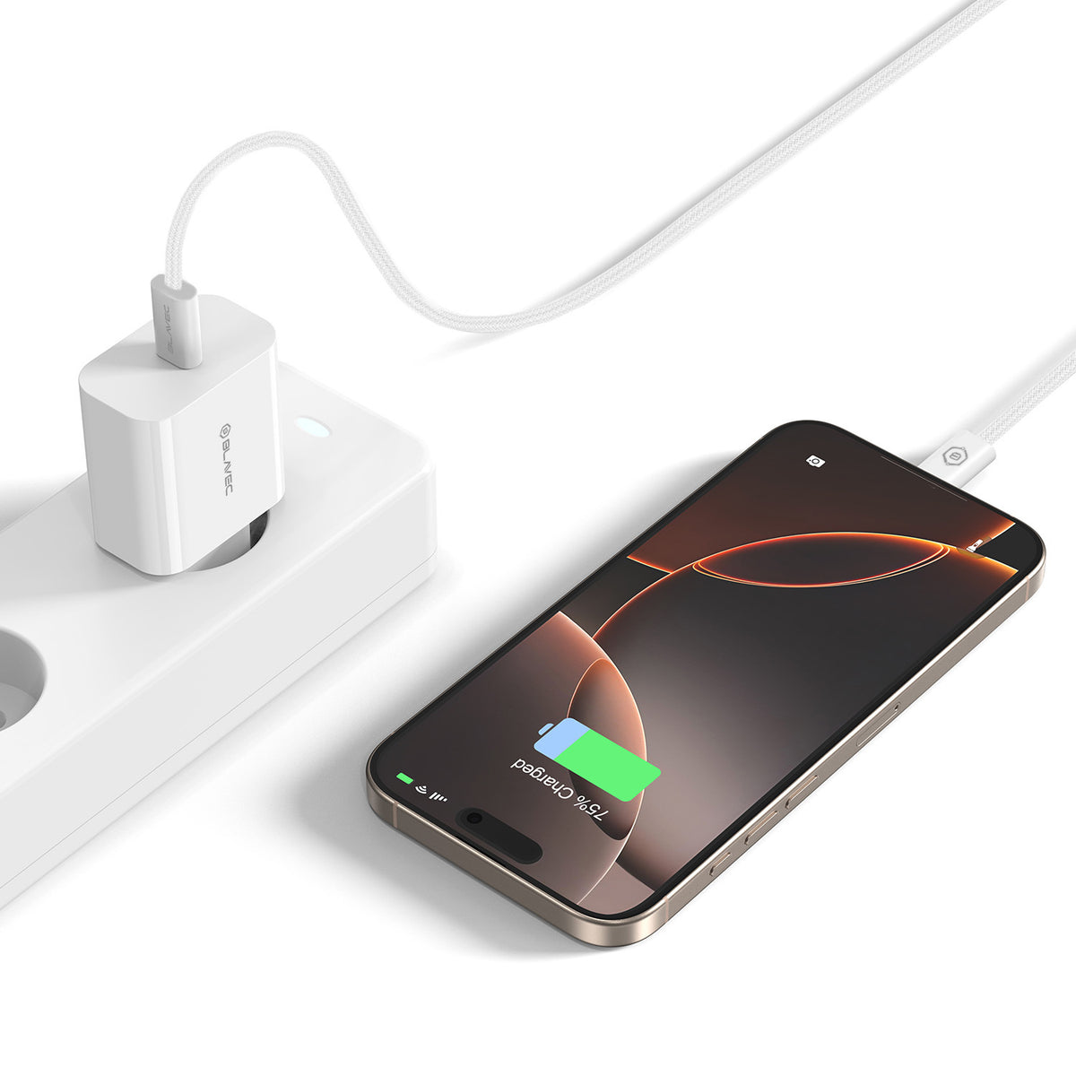 Blavec BC-7 Netwerkoplader, 45W, 3A, 1 x USB-C, Wit