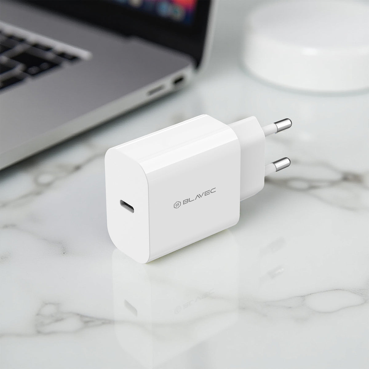 Blavec BC-7 Netwerkoplader, 45W, 3A, 1 x USB-C, Wit