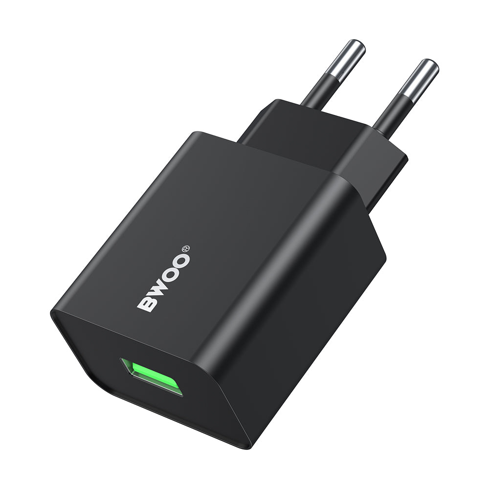 Netwerkoplader BWOO CDA249, 12W, 2.4A, 1 x USB-A, Zwart