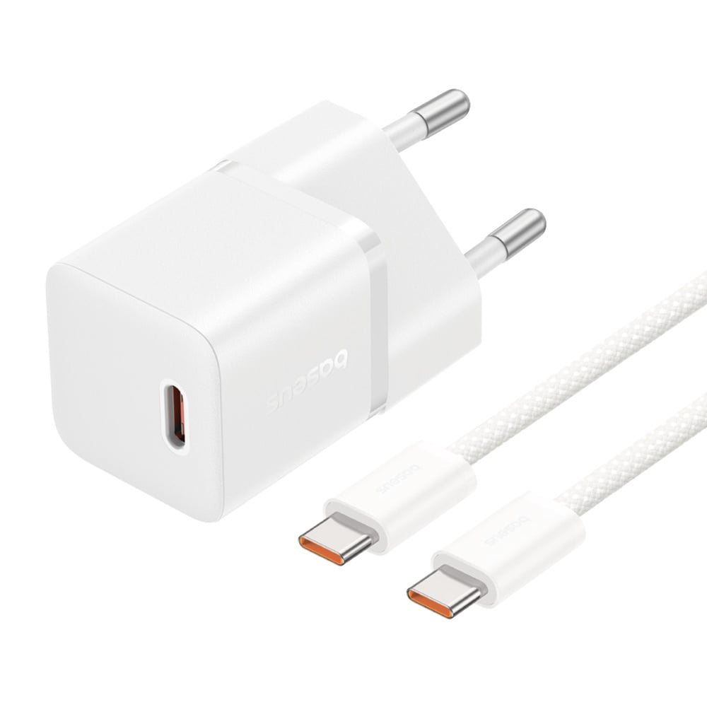 Netwerkoplader met USB-C Kabel Baseus GaN5, 20W, 3A, 1 x USB-C, Wit P10110900213-01