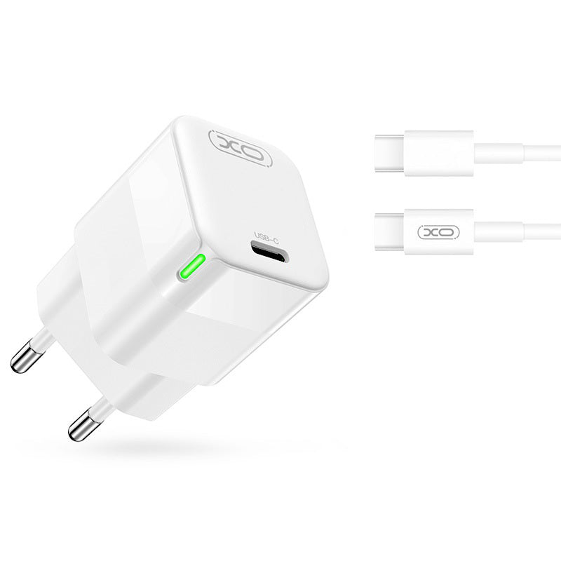 Chargeur réseau avec câble USB-C XO Design CE06, 30W, 3A, 1 x USB-C, Blanc