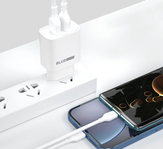 Blue Power BPCE12C USB-C Kabel Netzwerk-Ladegerät BPCE12C, 20W, 3A, 1 x USB-A - 1 x USB-C, Weiß