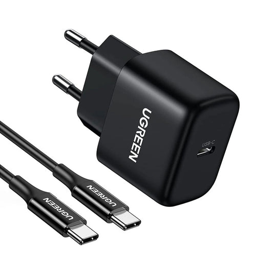 UGREEN CD250, 25W, 3A, 1 x USB-C, 1 x USB-C, Schwarz