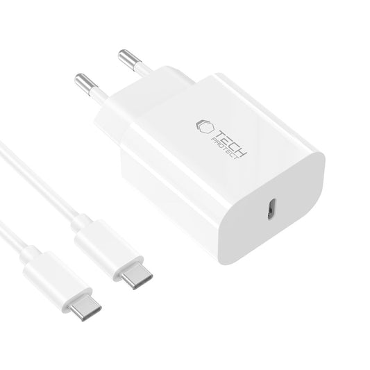 Netwerkoplader met USB-C Kabel Tech-Protect NC20W, 20W, 3A, 1 x USB-C, Wit