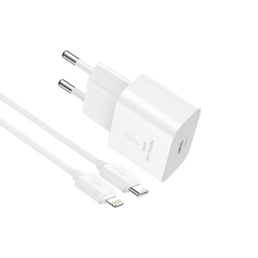 Netlader met Lightning-kabel XO Design L167, 25W, 3A, 1 x USB-C, Wit