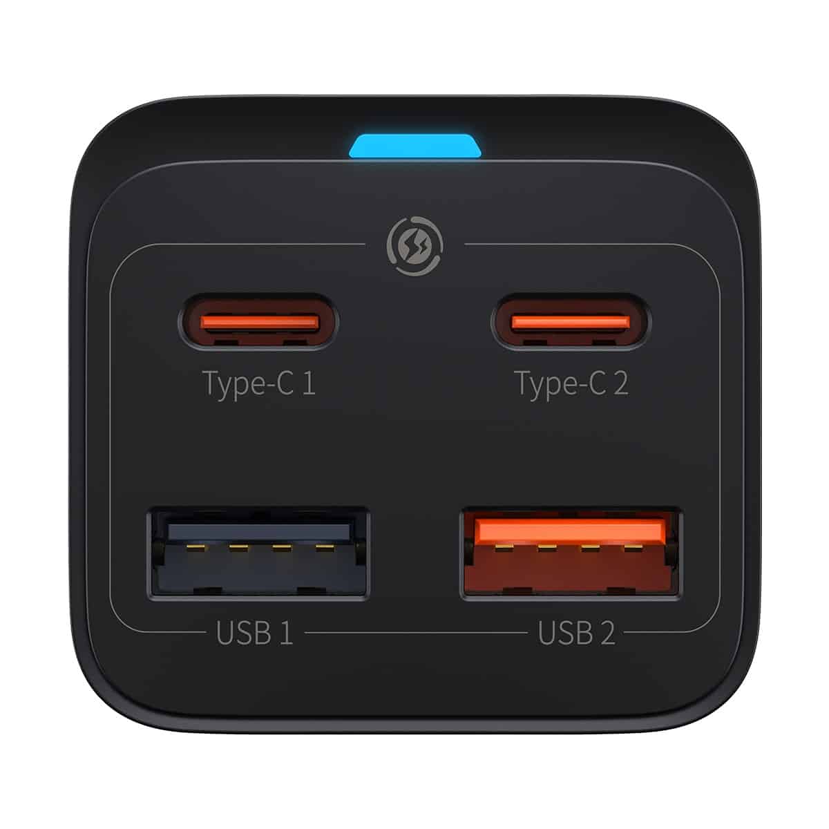Ladestation Baseus GaN3 Pro, 65W, 3A, 2 x USB-A - 2 x USB-C, Schwarz CCGP040101