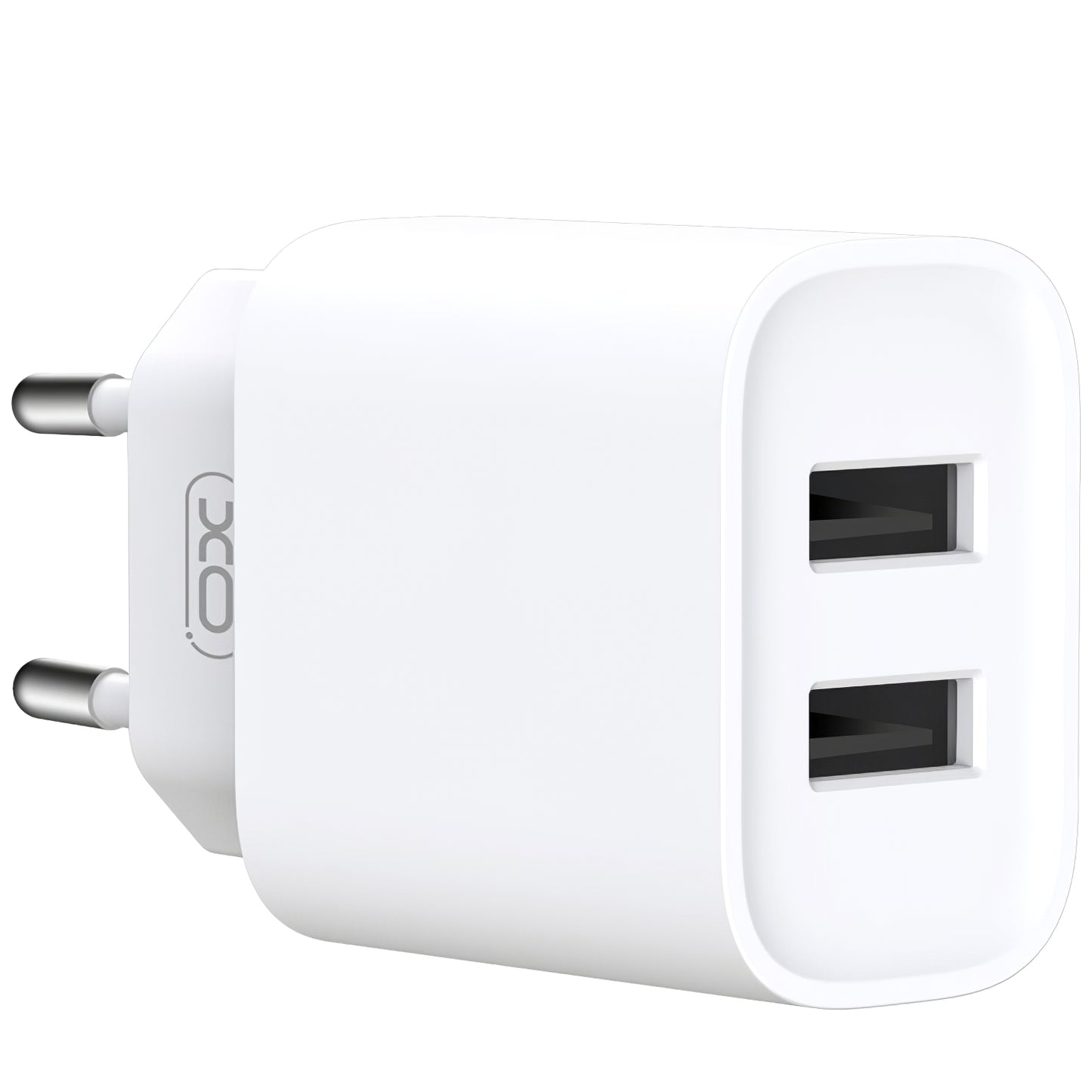 Netwerkoplader met Lightning-kabel XO Design CE02C, 10,5 W, 2,1A, 2 x USB-A, Wit