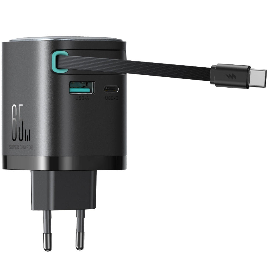Joyroom JR-TCL02 USB-C kabelnetwerklader JR-TCL02, 65W, 3A, 1 x USB-A - 1 x USB-C, Zwart